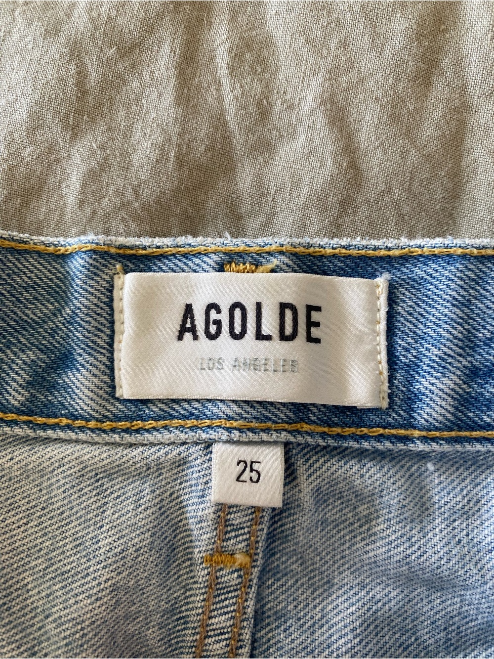 AGOLDE Light Blue Distressed Denim Shorts - Picture 3 of 4